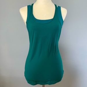 Lulu lemon workout tank size 2 emerald green with built in bra